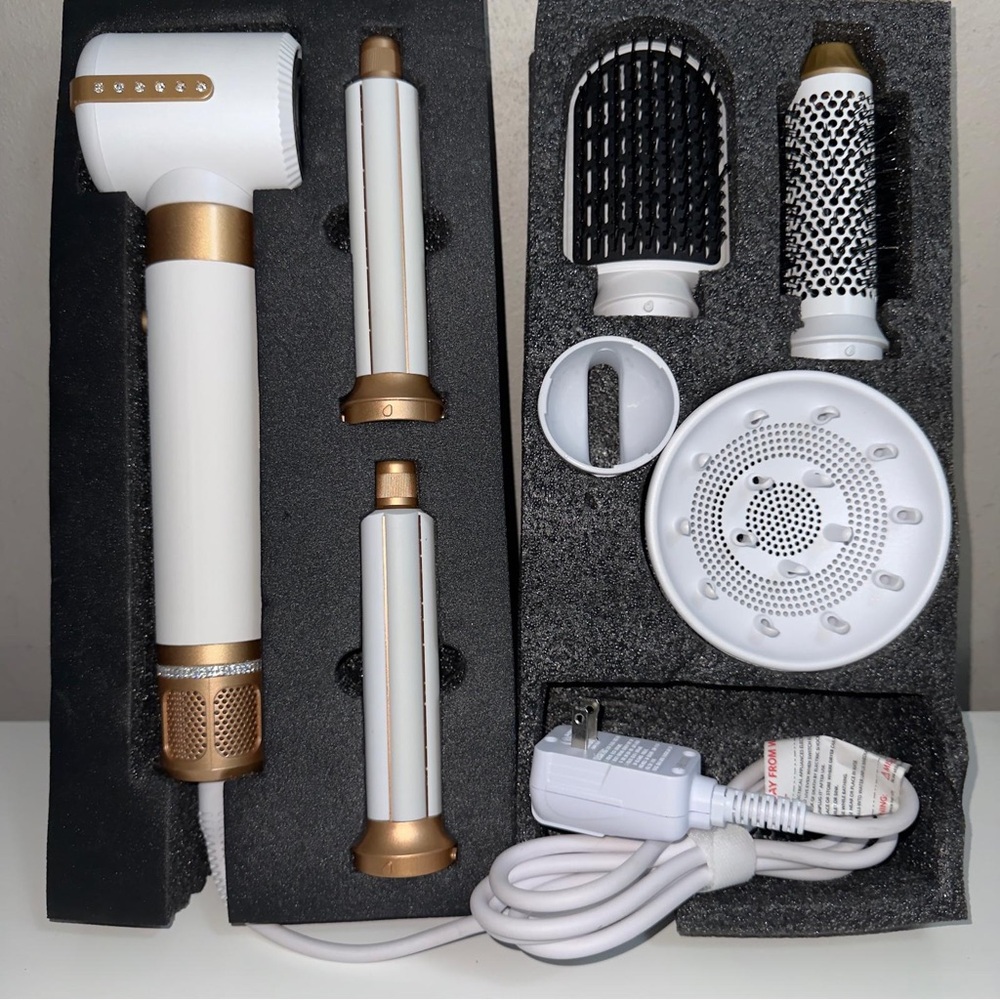 White & Gold Multi-Function Hair Styler Set - Women Hair Tools - Picture 2 of 3